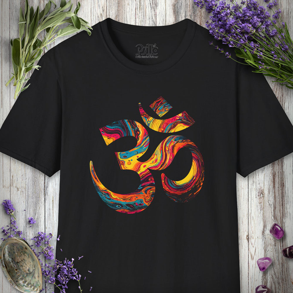 5D1000 "Liquid Light Om" T-SHIRT - Black