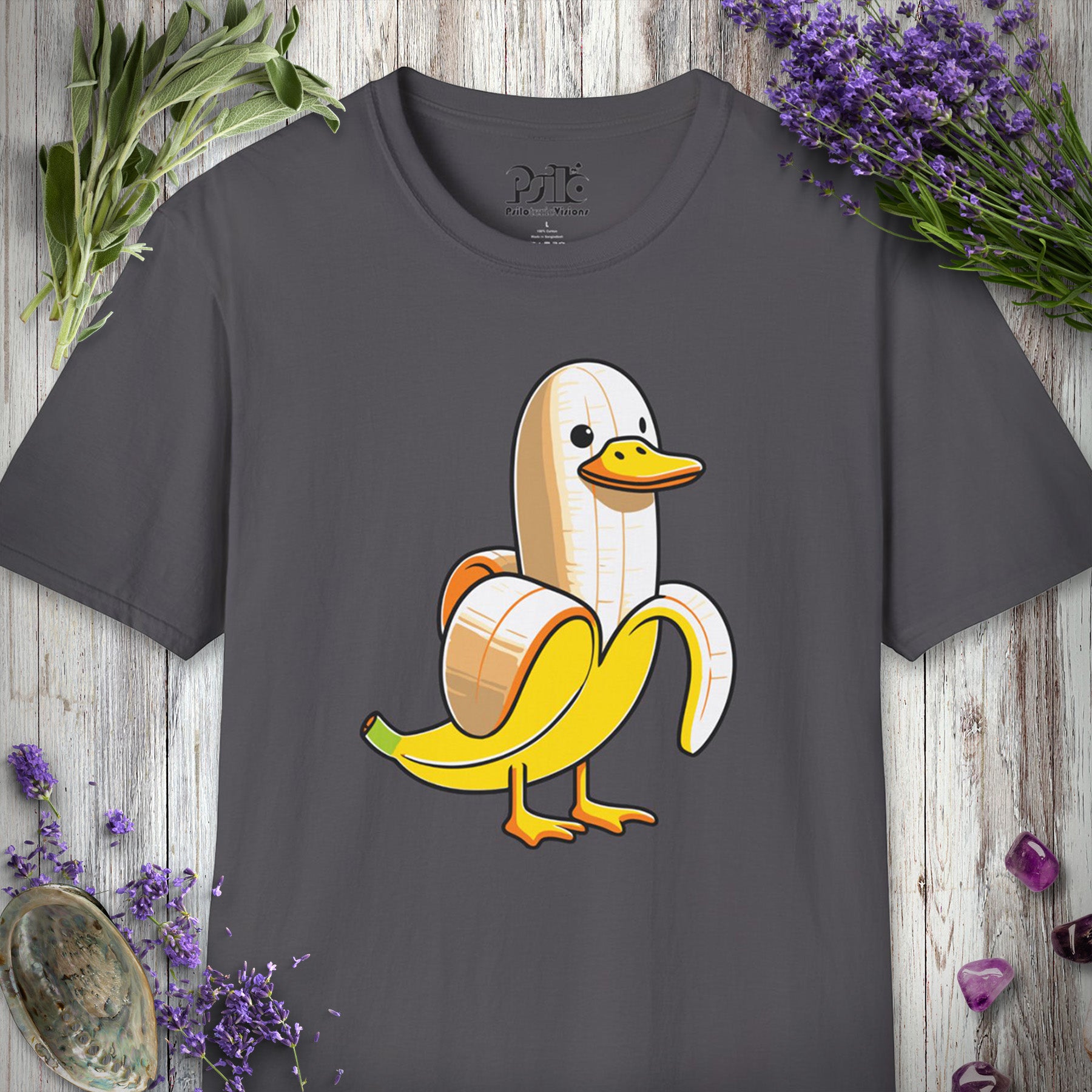 SILLY635 "Banana Duck" T-SHIRT - Charcoal