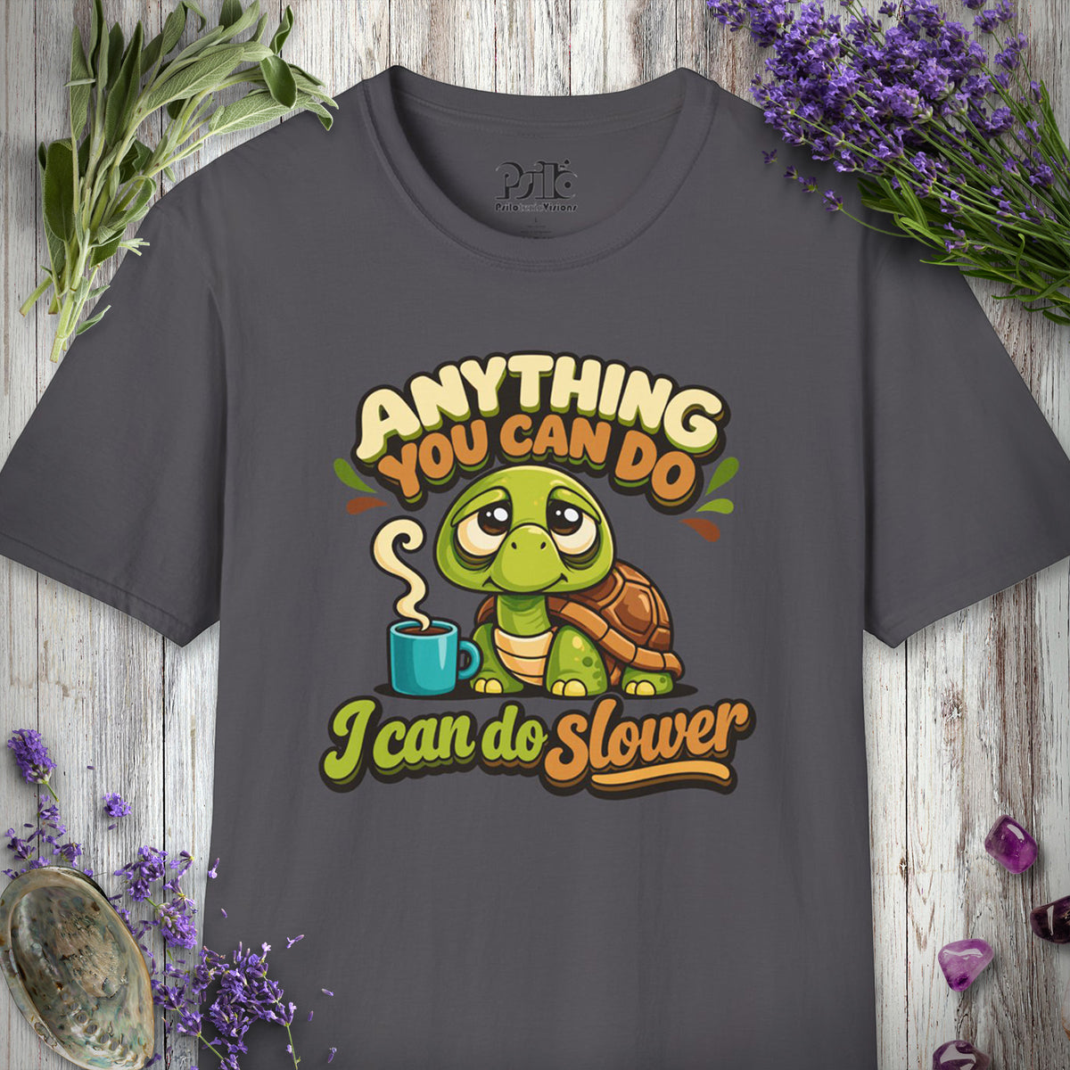 SILLY2003 "I Can Do Slower" T-SHIRT - Charcoal