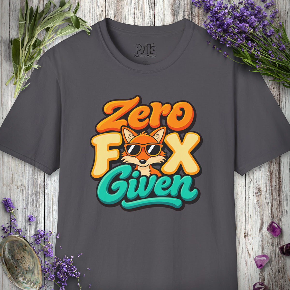 SILLY2002 "Zero Fox Given" T-SHIRT - Charcoal
