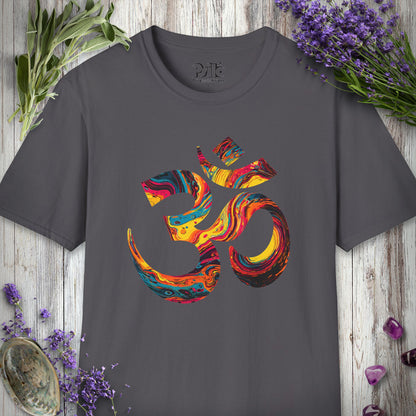 5D1000 "Liquid Light Om" T-SHIRT - Charcoal