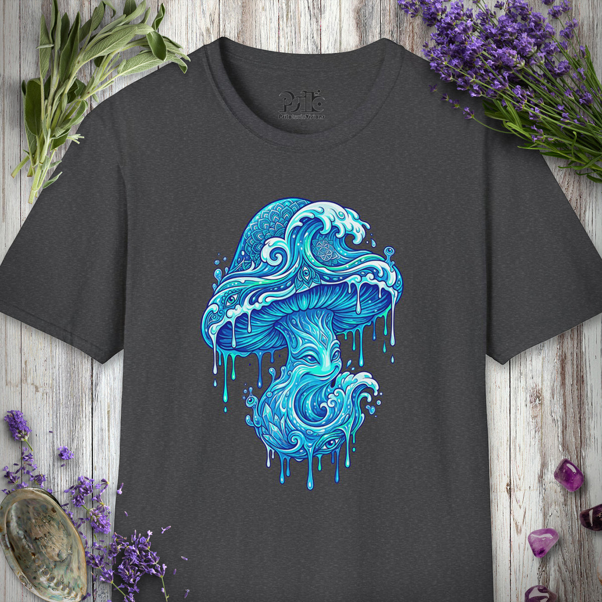 MUSHKETEERS100 "Tsunami Mushroom" T-SHIRT - Dark Heather