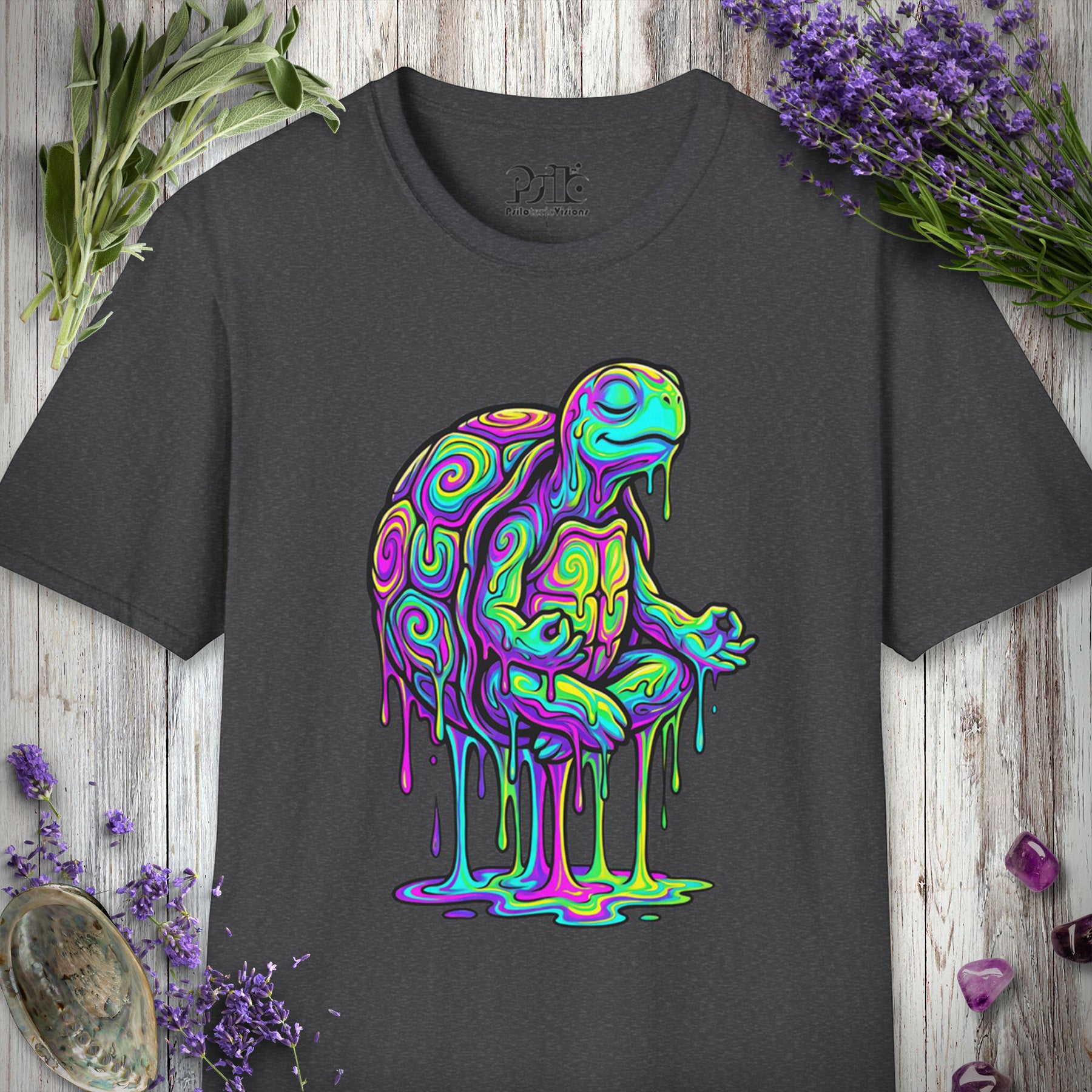 SILLY2001 "Meditating Turt" T-SHIRT - Dark Heather