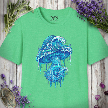 MUSHKETEERS100 "Tsunami Mushroom" T-SHIRT - Heather Irish Green