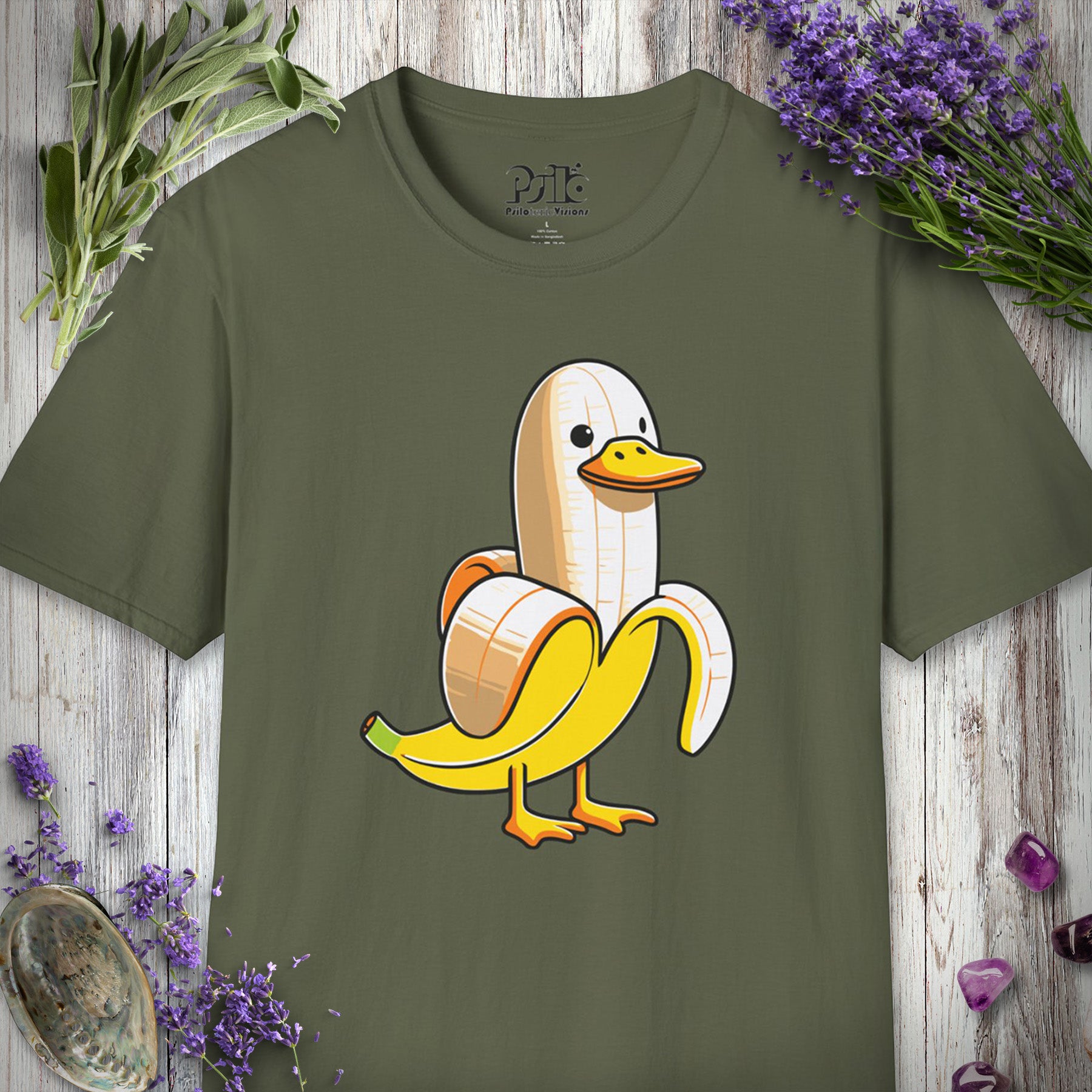 SILLY635 "Banana Duck" T-SHIRT - Military Green