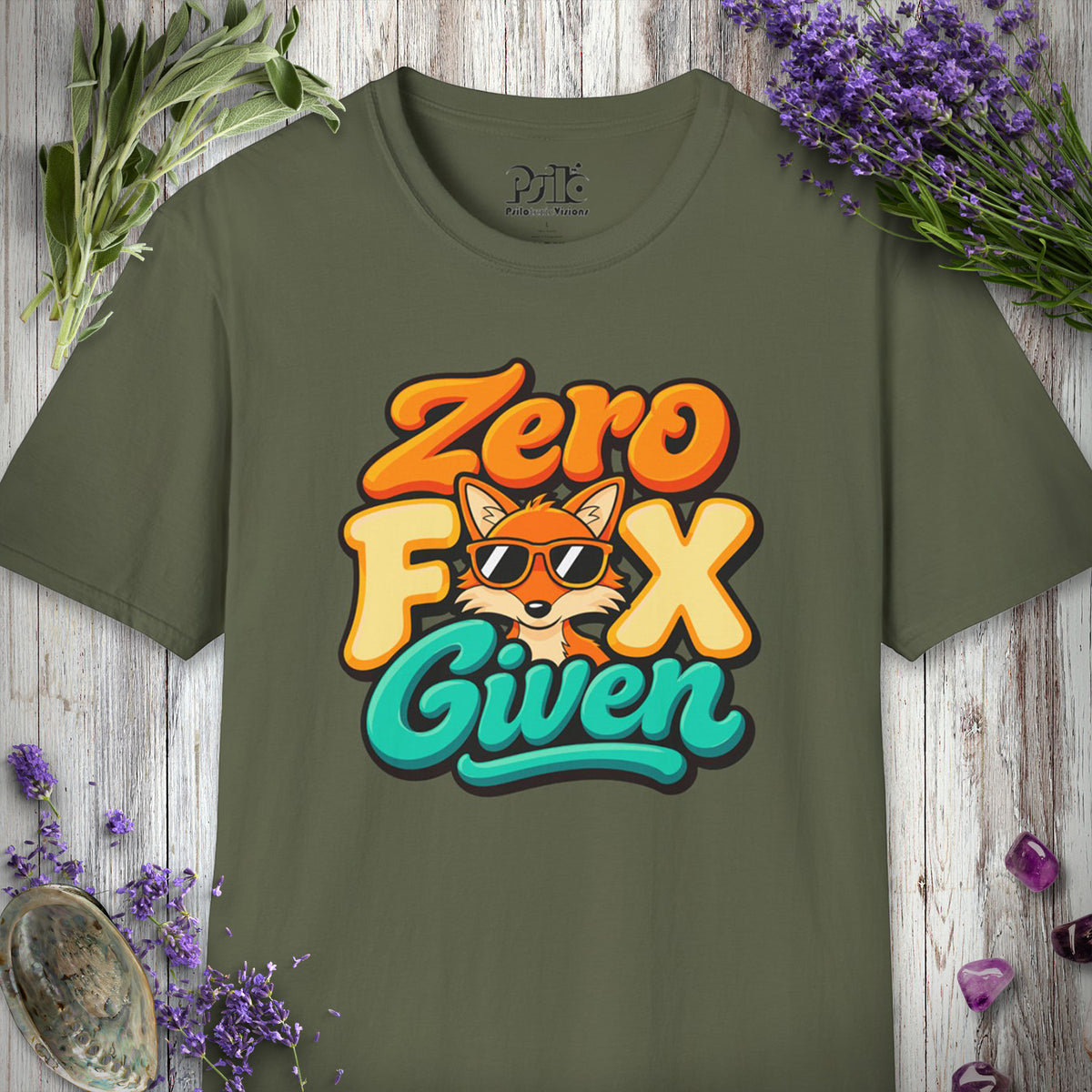 SILLY2002 "Zero Fox Given" T-SHIRT - Military Green