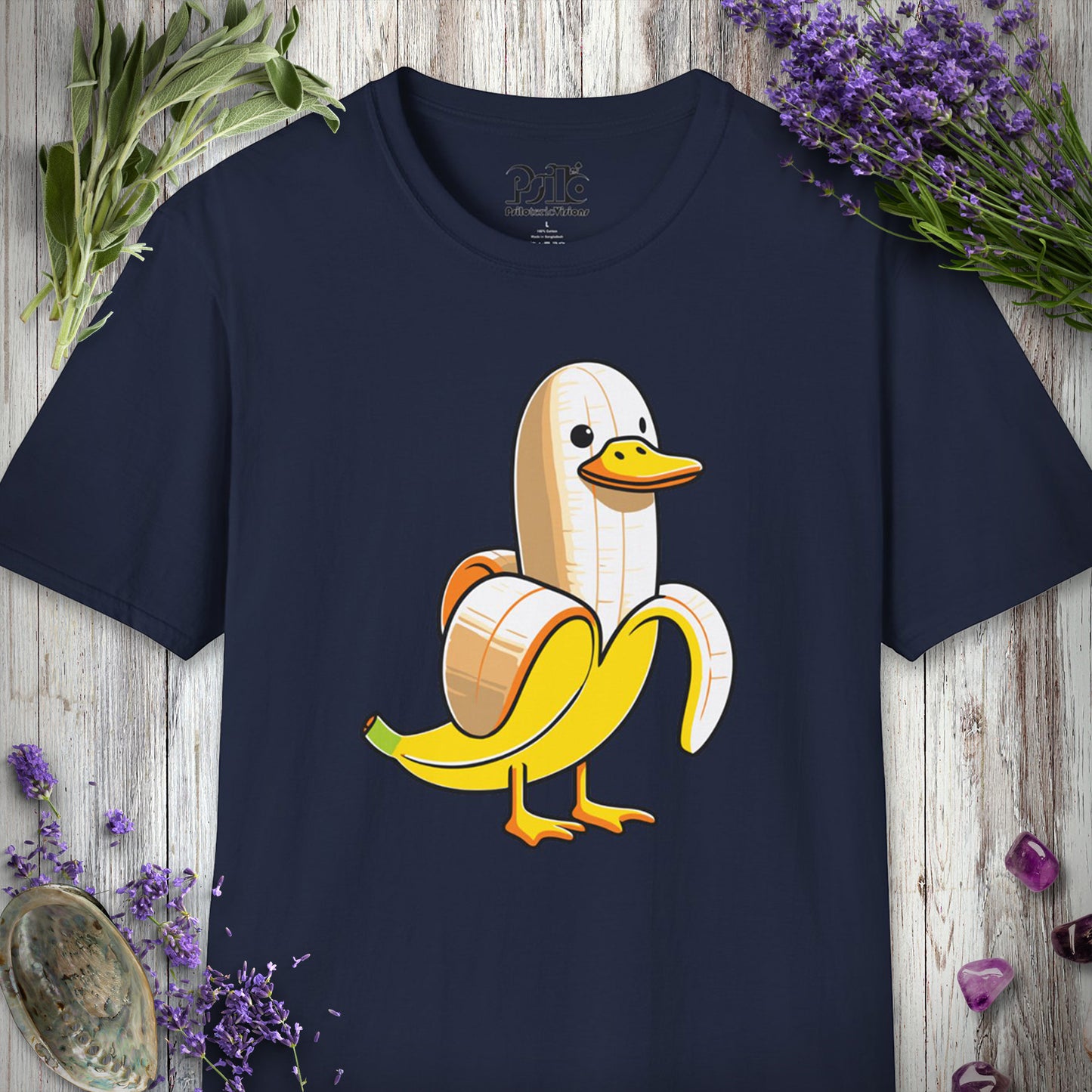 SILLY635 "Banana Duck" T-SHIRT - Navy