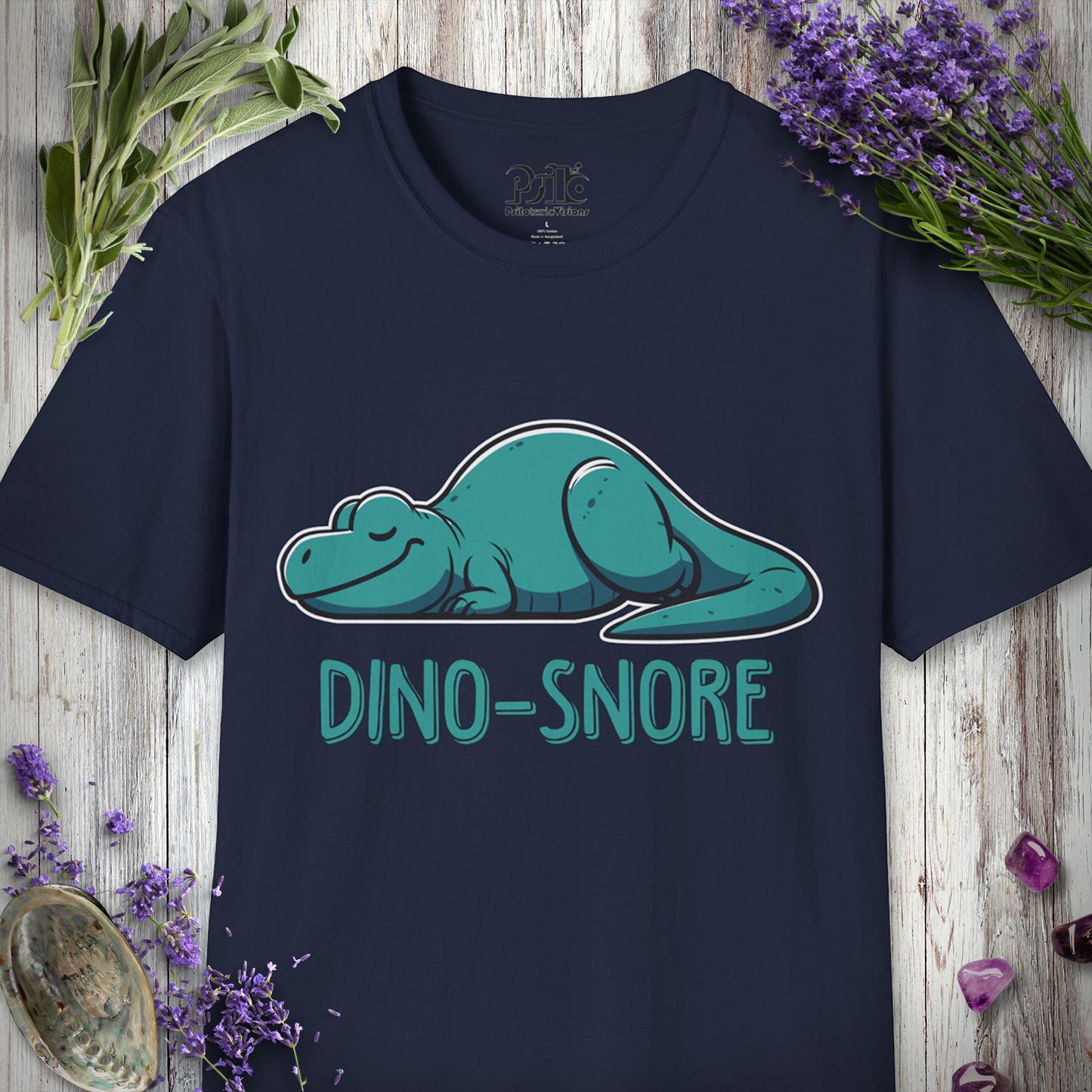 SILLY636 "Dino-Snore" T-SHIRT - Navy