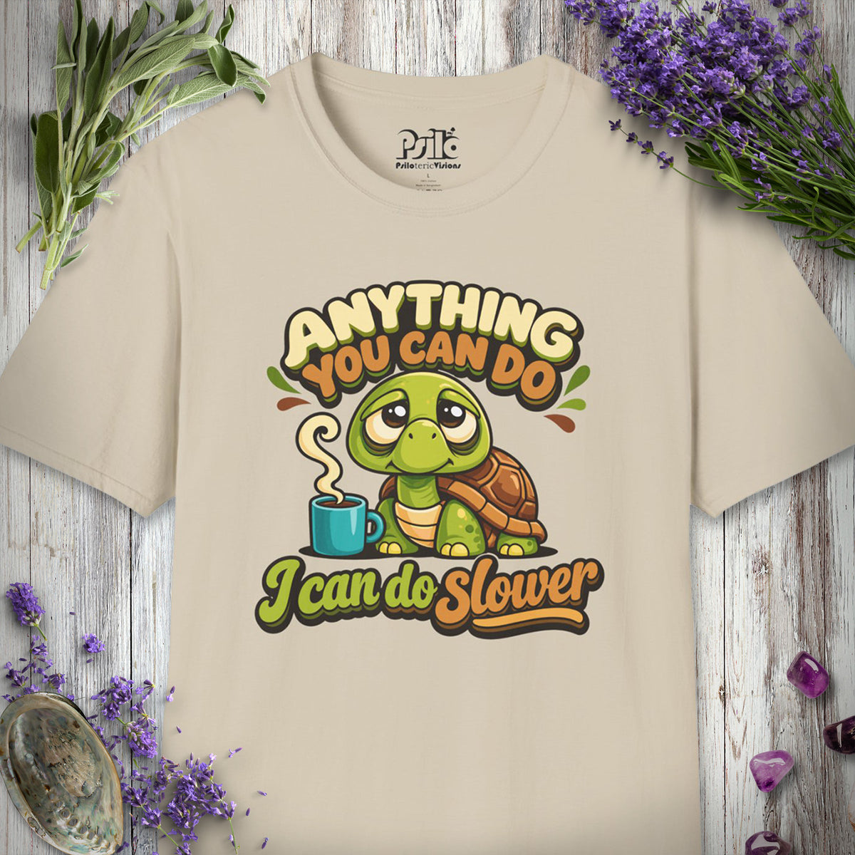 SILLY2003 "I Can Do Slower" T-SHIRT - Sand