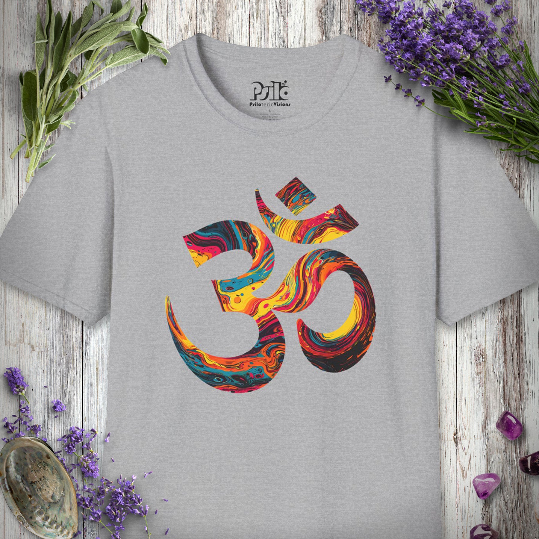 5D1000 "Liquid Light Om" T-SHIRT - Sport Grey