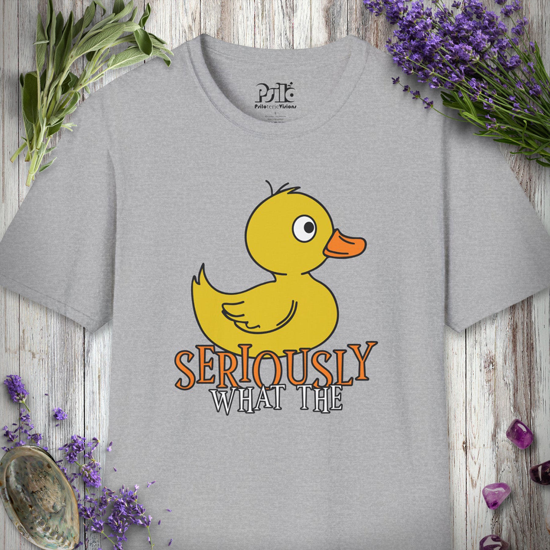 SILLY2000 "What the Duck" T-SHIRT - Sport Grey