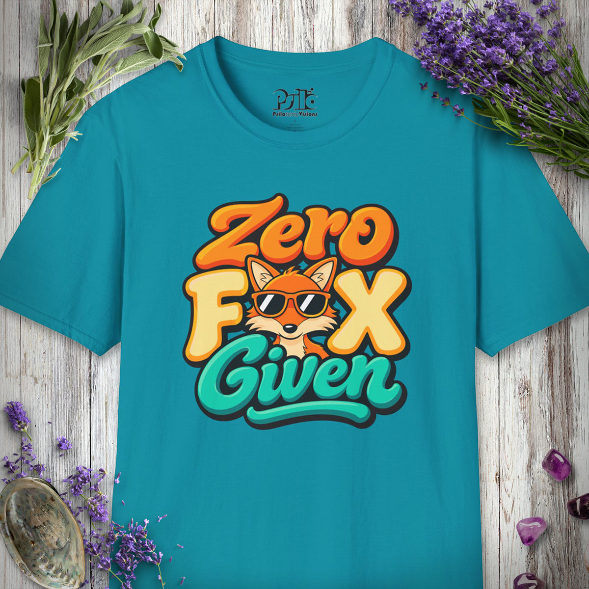 SILLY2002 "Zero Fox Given" T-SHIRT - Tropical Blue