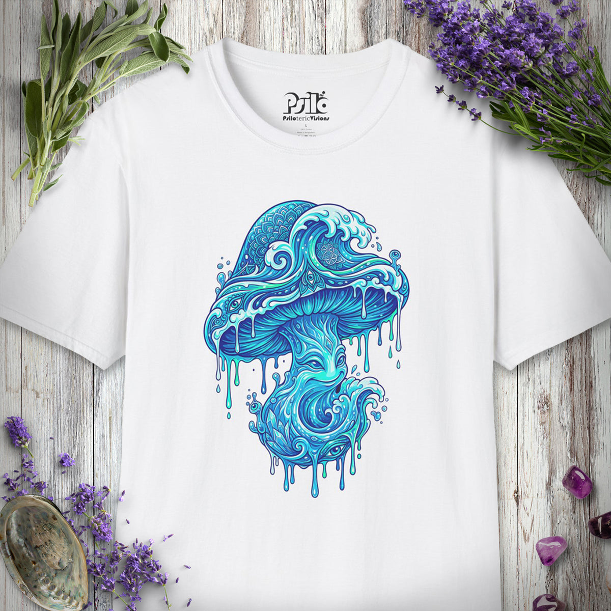 MUSHKETEERS100 "Tsunami Mushroom" T-SHIRT - White