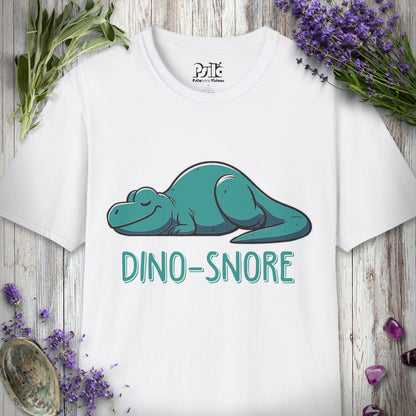 SILLY636 "Dino-Snore" T-SHIRT - White