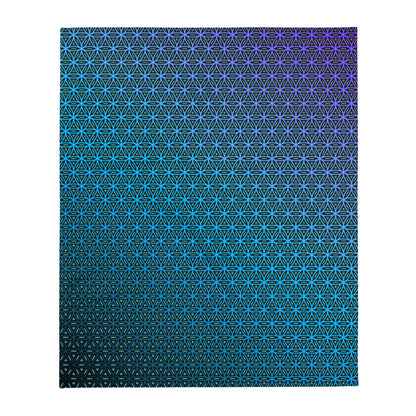 "Blue Flower of Life Pattern" THROW BLANKET, 50″×60″, default