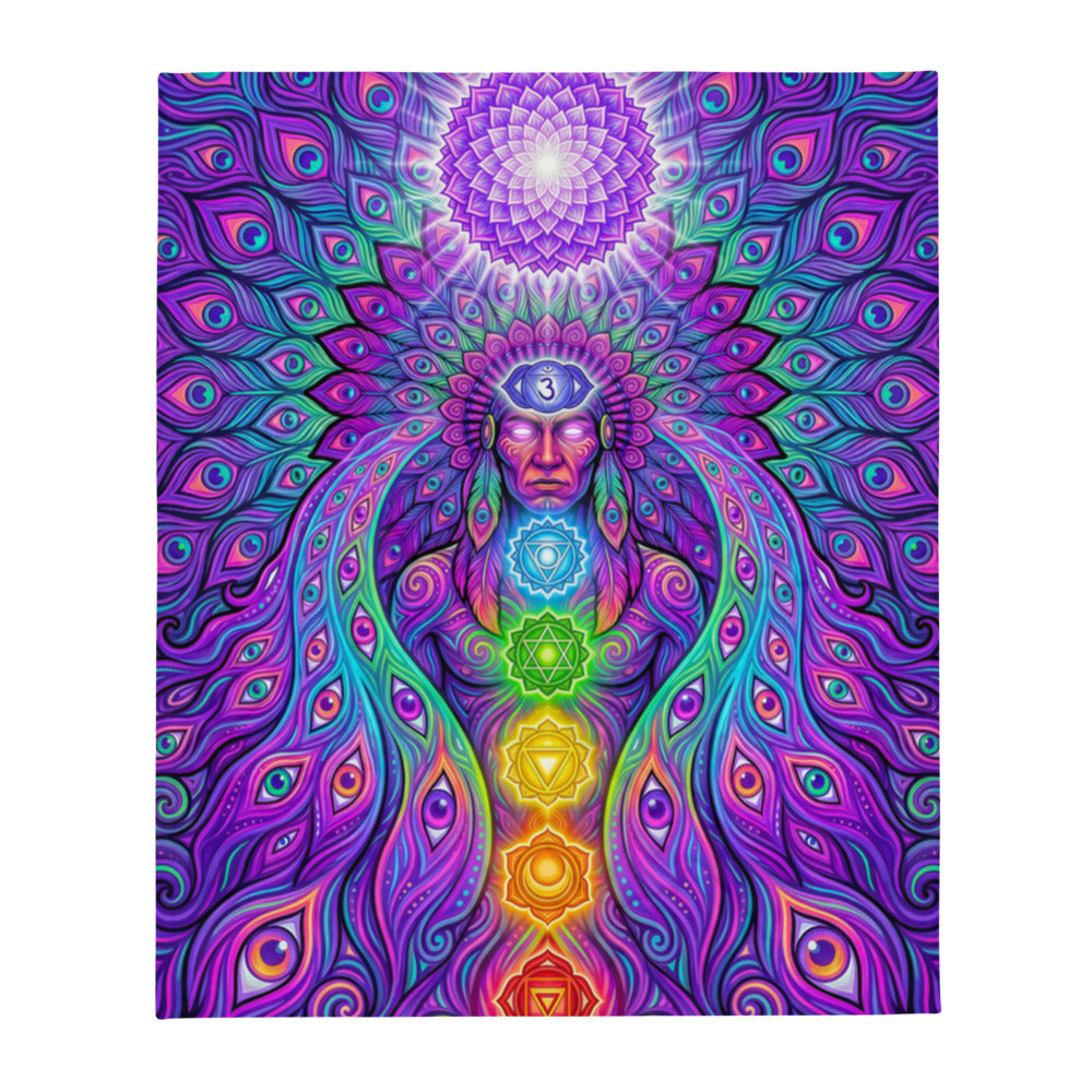 "Shamanic Emanation" THROW BLANKET, 50″×60″, default