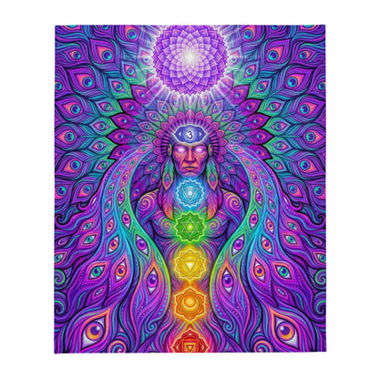 "Shamanic Emanation" THROW BLANKET, 50″×60″, default