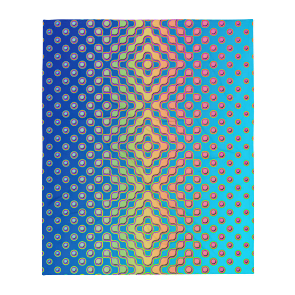 "Morphing Cycles Blue" THROW BLANKET, 50″×60″, default
