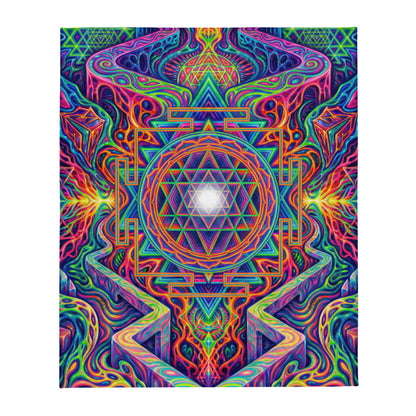 "Oh My Sri Yantra" THROW BLANKET, 50″×60″, default