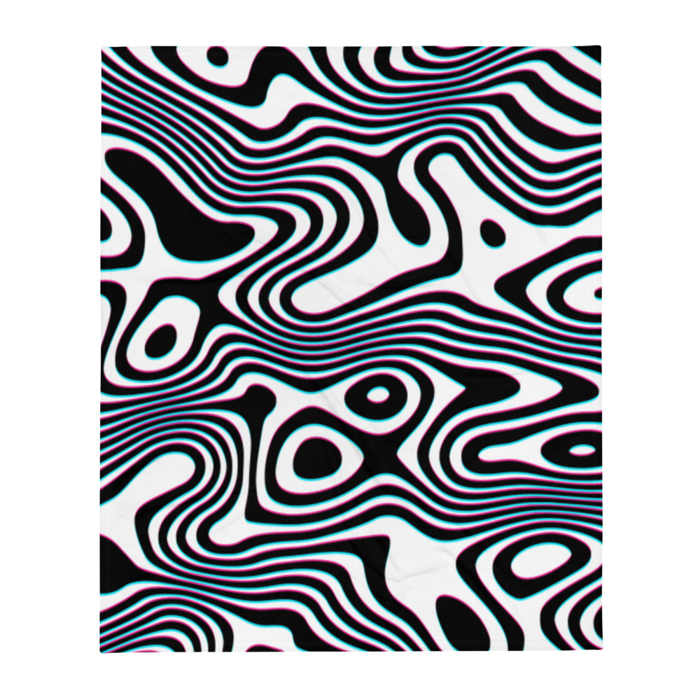 "Wild Cat (White)" THROW BLANKET, 50″×60″, default