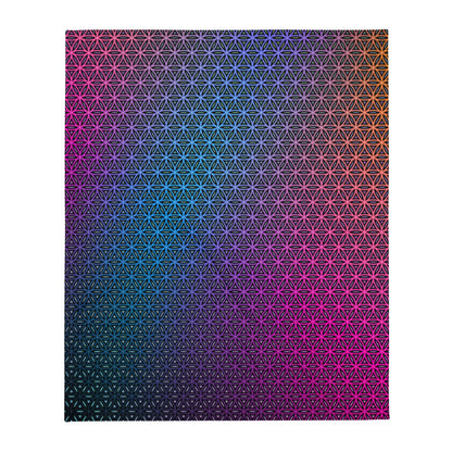 "Rainbow Flower of Life Pattern" THROW BLANKET, 50″×60″, default