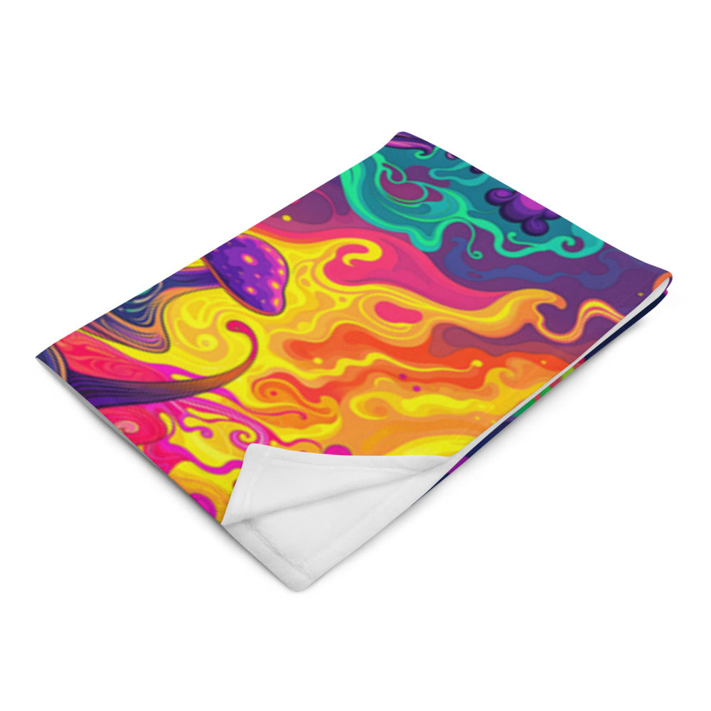 "Mush Tree So Color" THROW BLANKET, 50″×60″, Left Front
