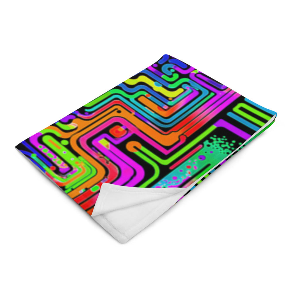 "Borg Rave" THROW BLANKET, 50″×60″, Left Front