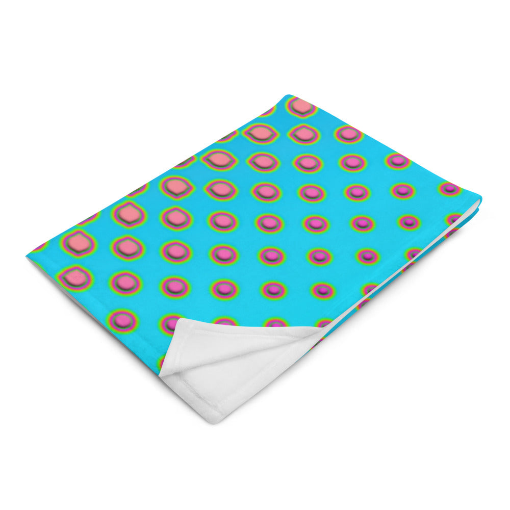 "Morphing Cycles Blue" THROW BLANKET, 50″×60″, Left Front