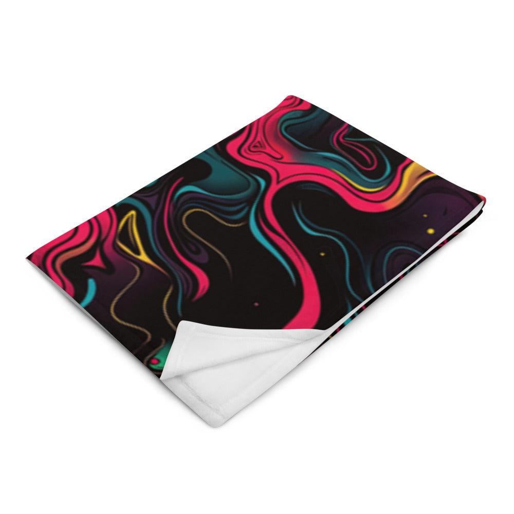 "Neon Oil" THROW BLANKET, 50″×60″, Left Front