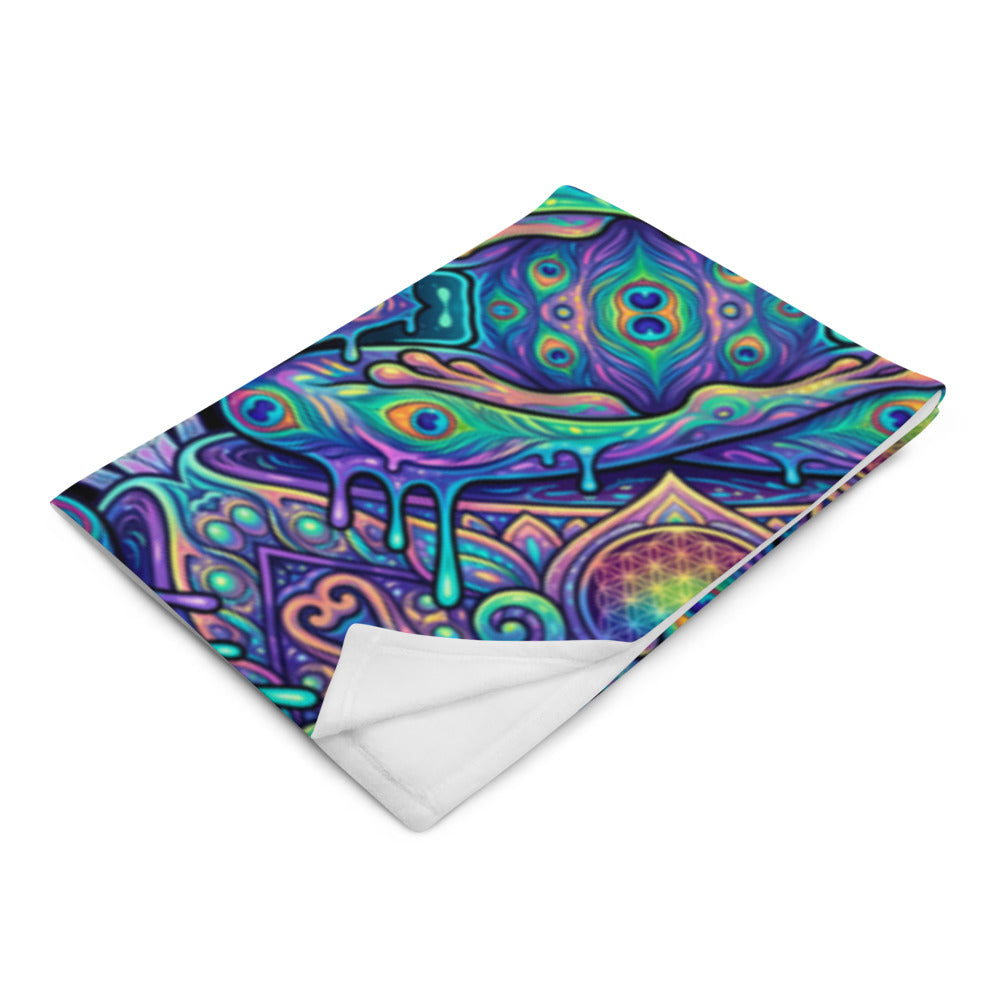 "Higher Pondciousness Mandala" THROW BLANKET, 50″×60″, Left Front