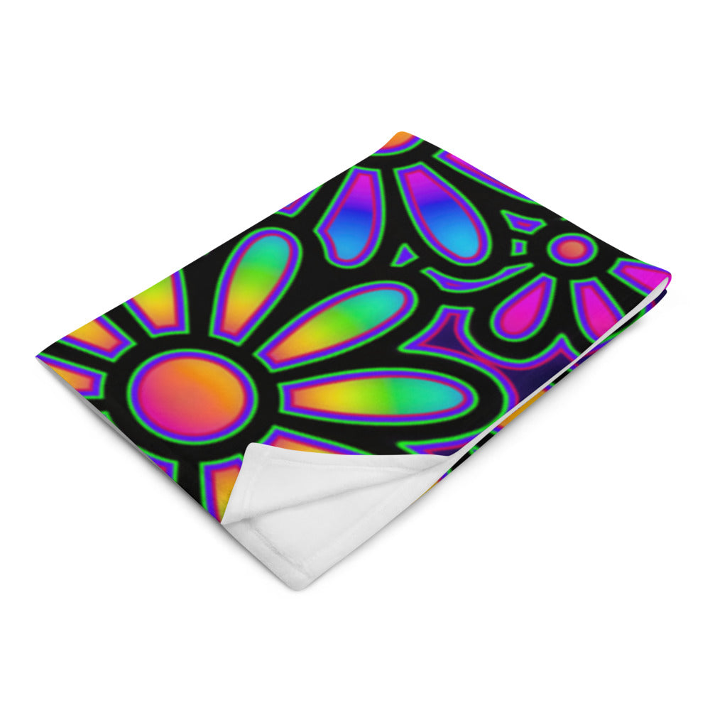 "Mystic Floral Collage" THROW BLANKET, 50″×60″, Left Front