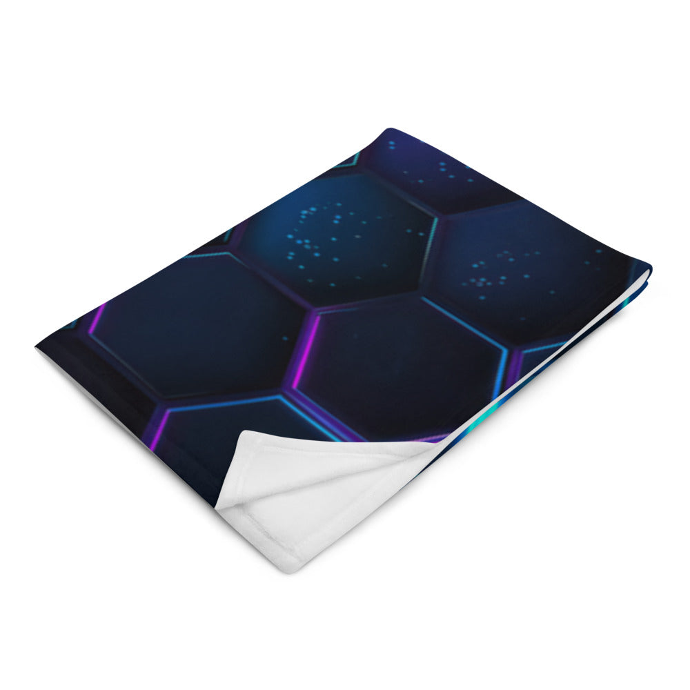 "Dark Honeycomb" THROW BLANKET, 50″×60″, Left Front