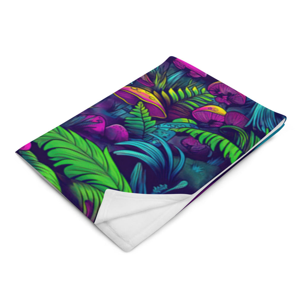 "Mushroom Forest" THROW BLANKET, 50″×60″, Left Front