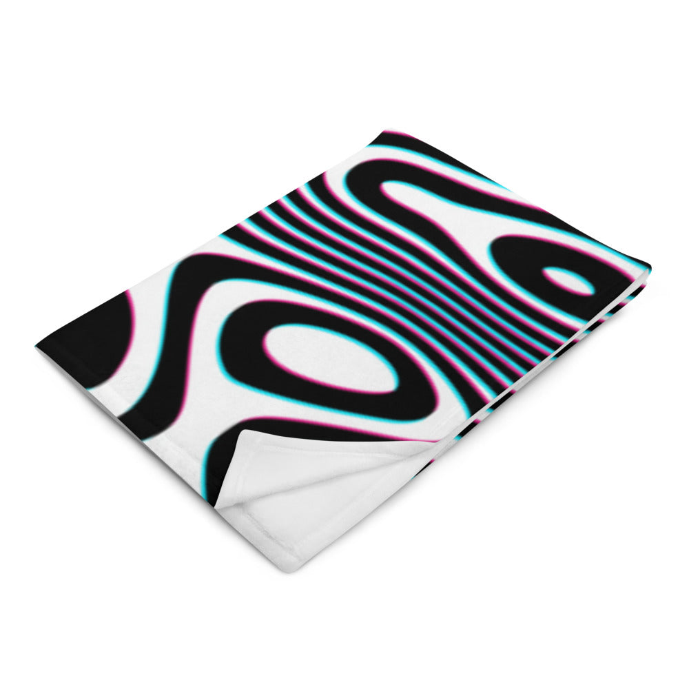 "Wild Cat (White)" THROW BLANKET, 50″×60″, Left Front