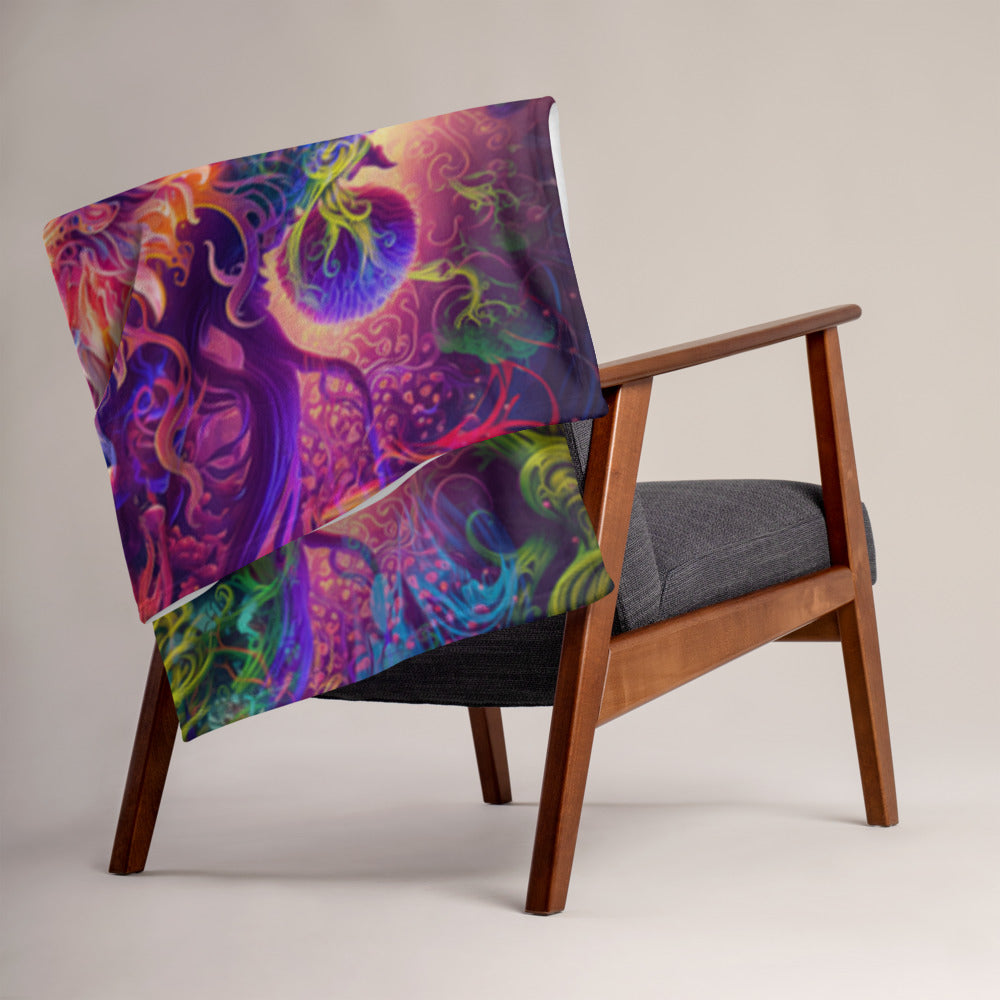 "The Sacred Vine" THROW BLANKET, 50″×60″, Lifestyle