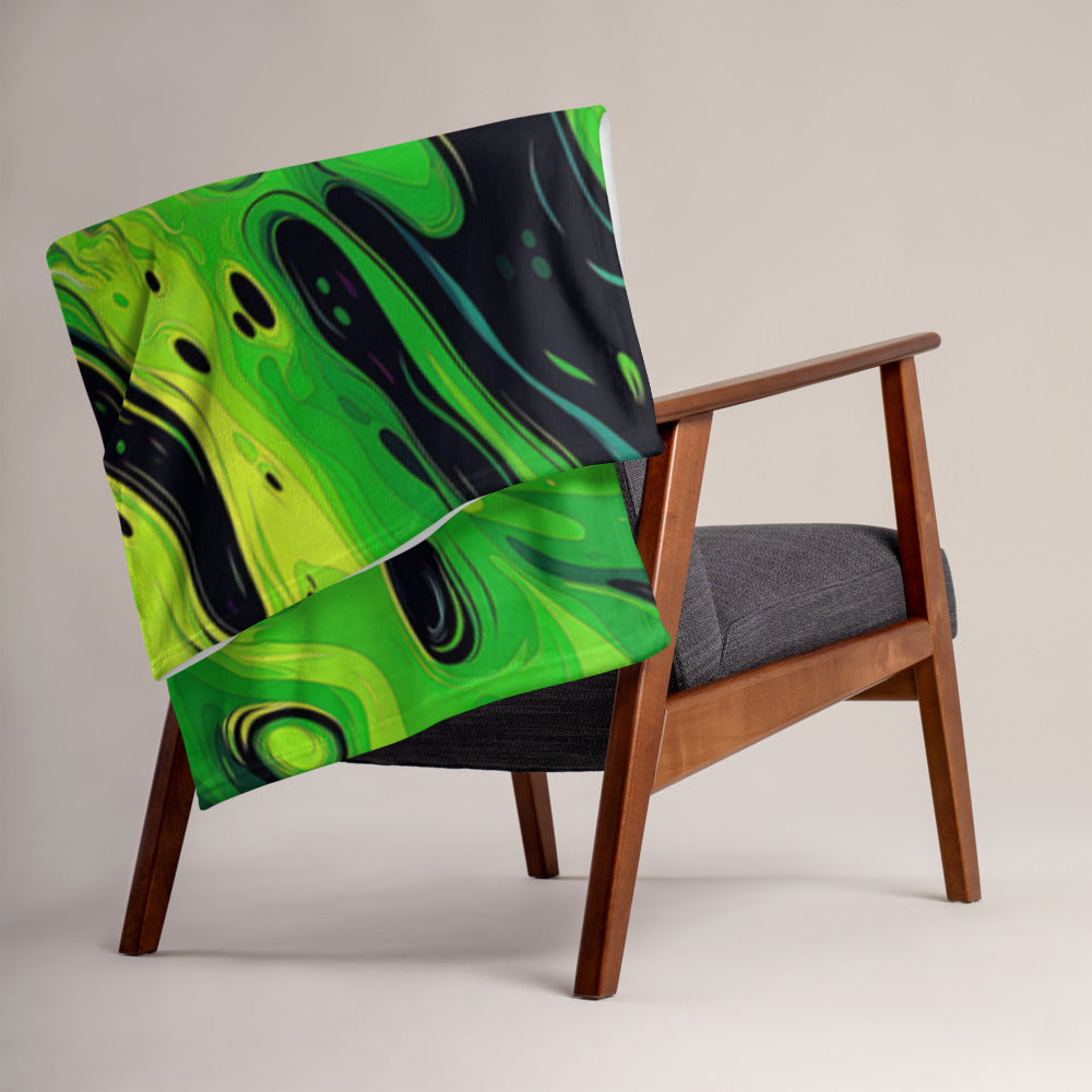 "Slimer" THROW BLANKET, 50″×60″, Lifestyle