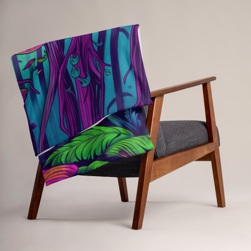 "Mushroom Forest" THROW BLANKET, 50″×60″, Lifestyle