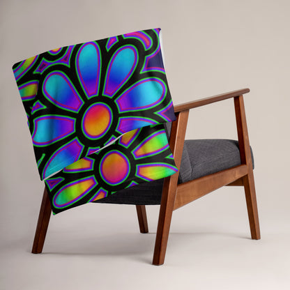 "Mystic Floral Collage" THROW BLANKET, 50″×60″, Lifestyle