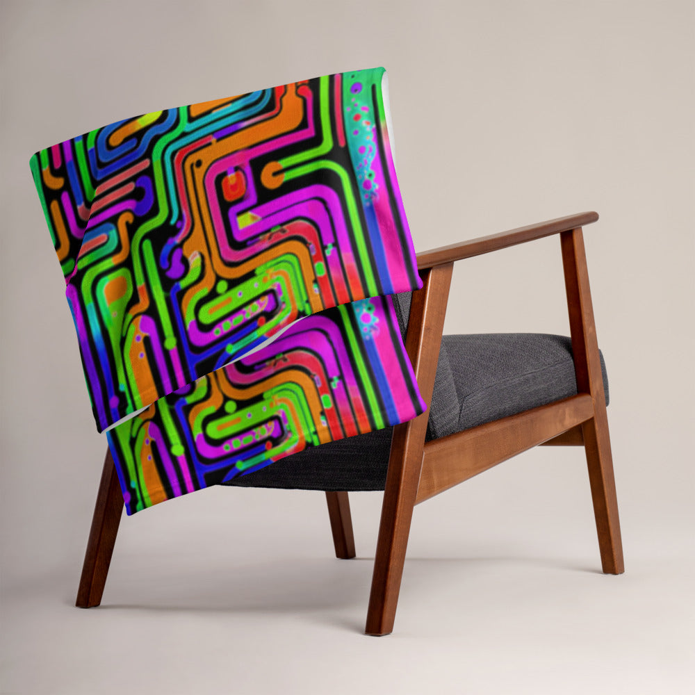 "Borg Rave" THROW BLANKET, 50″×60″, Lifestyle