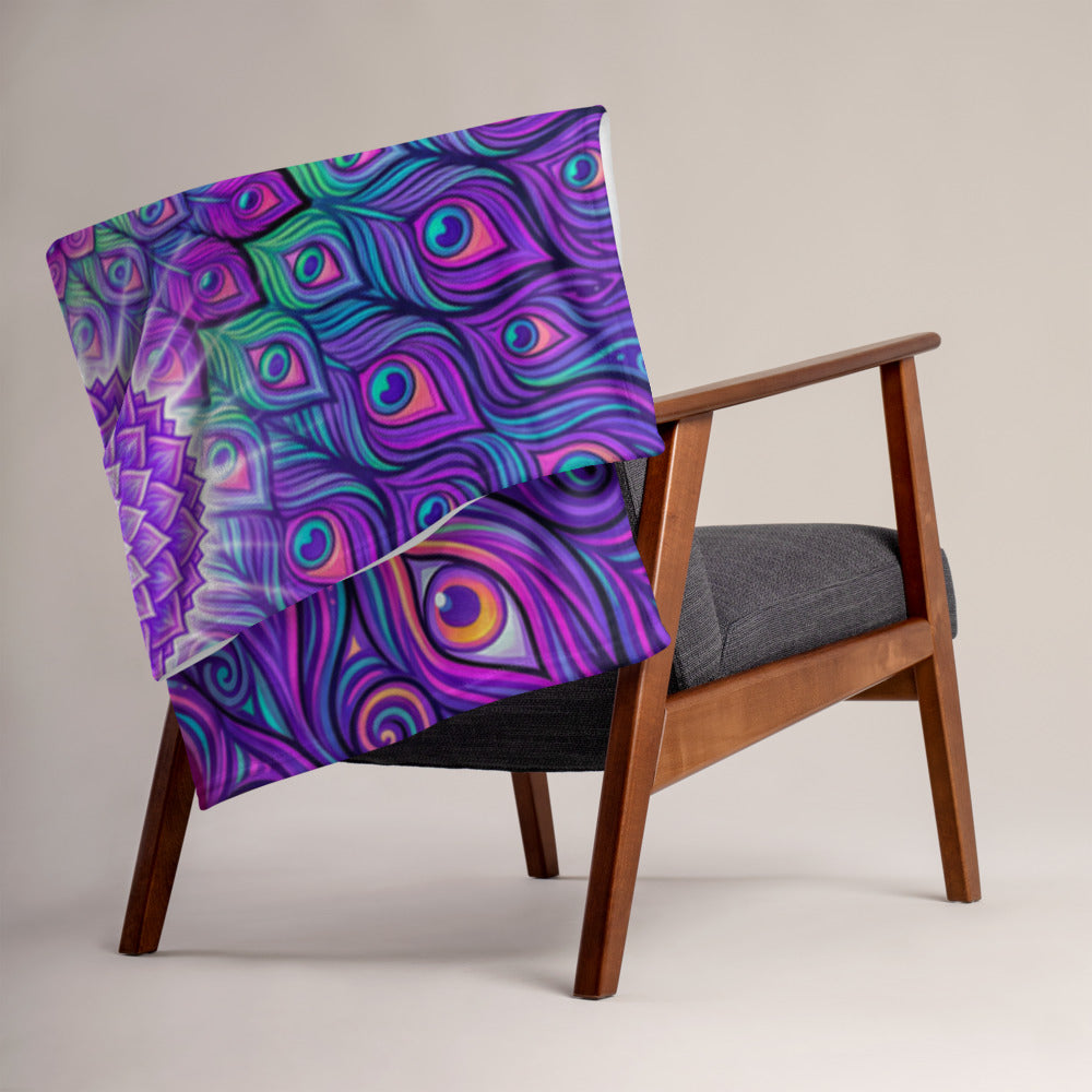 "Shamanic Emanation" THROW BLANKET, 50″×60″, Lifestyle