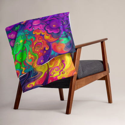 "Mush Tree So Color" THROW BLANKET, 50″×60″, Lifestyle