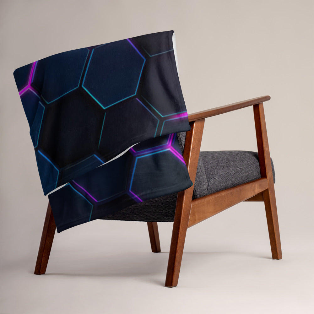 "Dark Honeycomb" THROW BLANKET, 50″×60″, Lifestyle