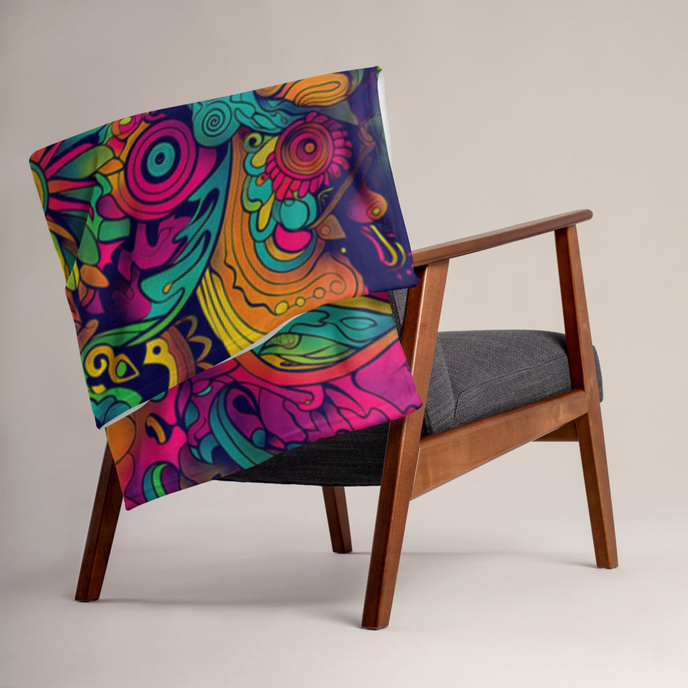 "Totem" THROW BLANKET, 50″×60″, Lifestyle