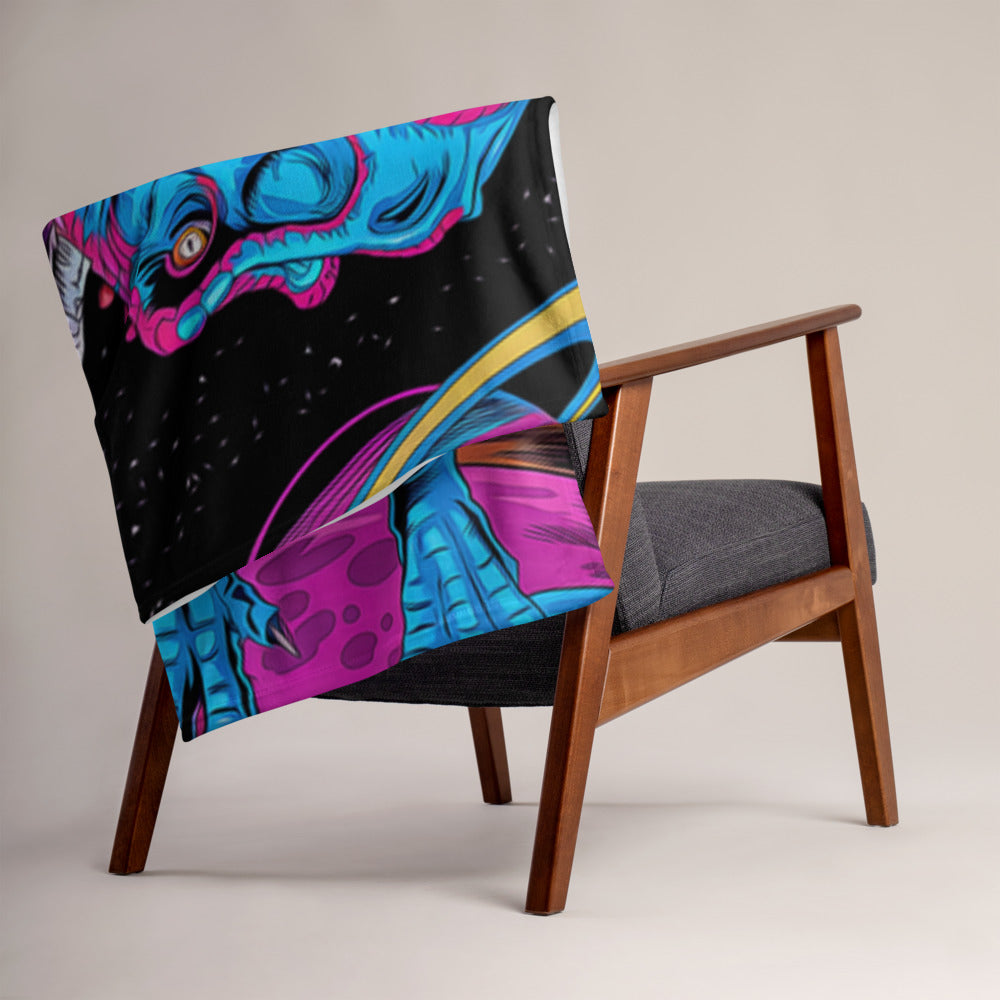 "Space-Rex" THROW BLANKET, 50″×60″, Lifestyle