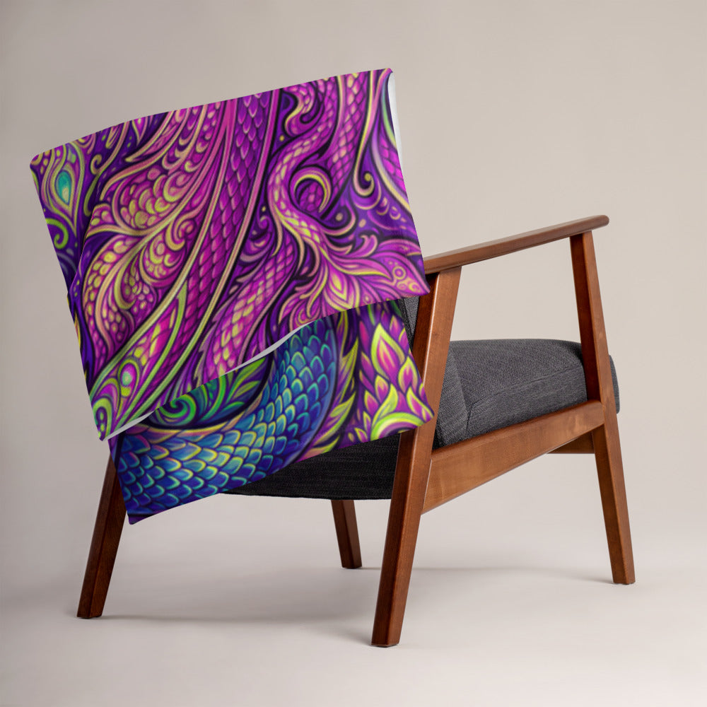 "LovDragons" THROW BLANKET, 50″×60″, Lifestyle