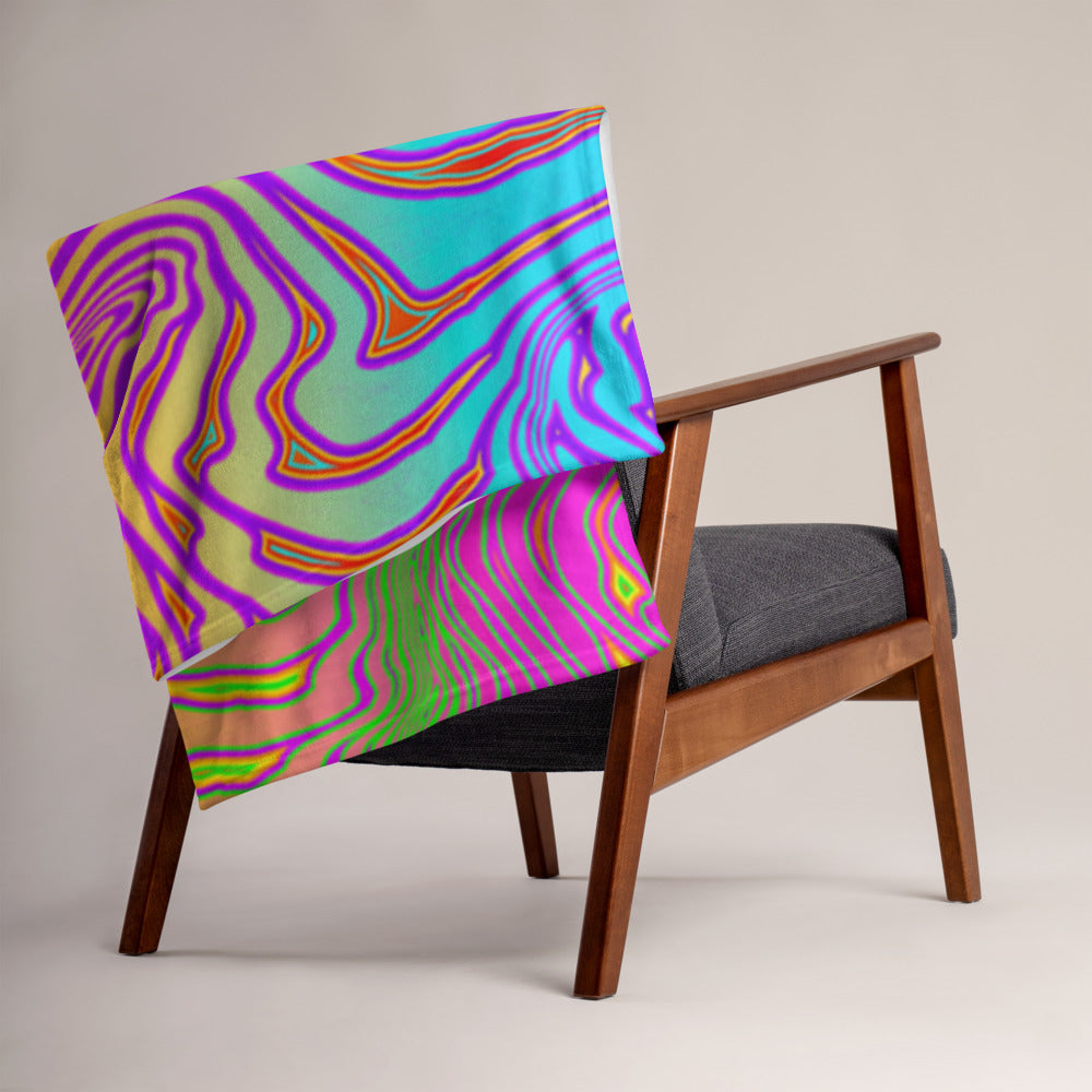 "Neon King" THROW BLANKET, 50″×60″, Lifestyle