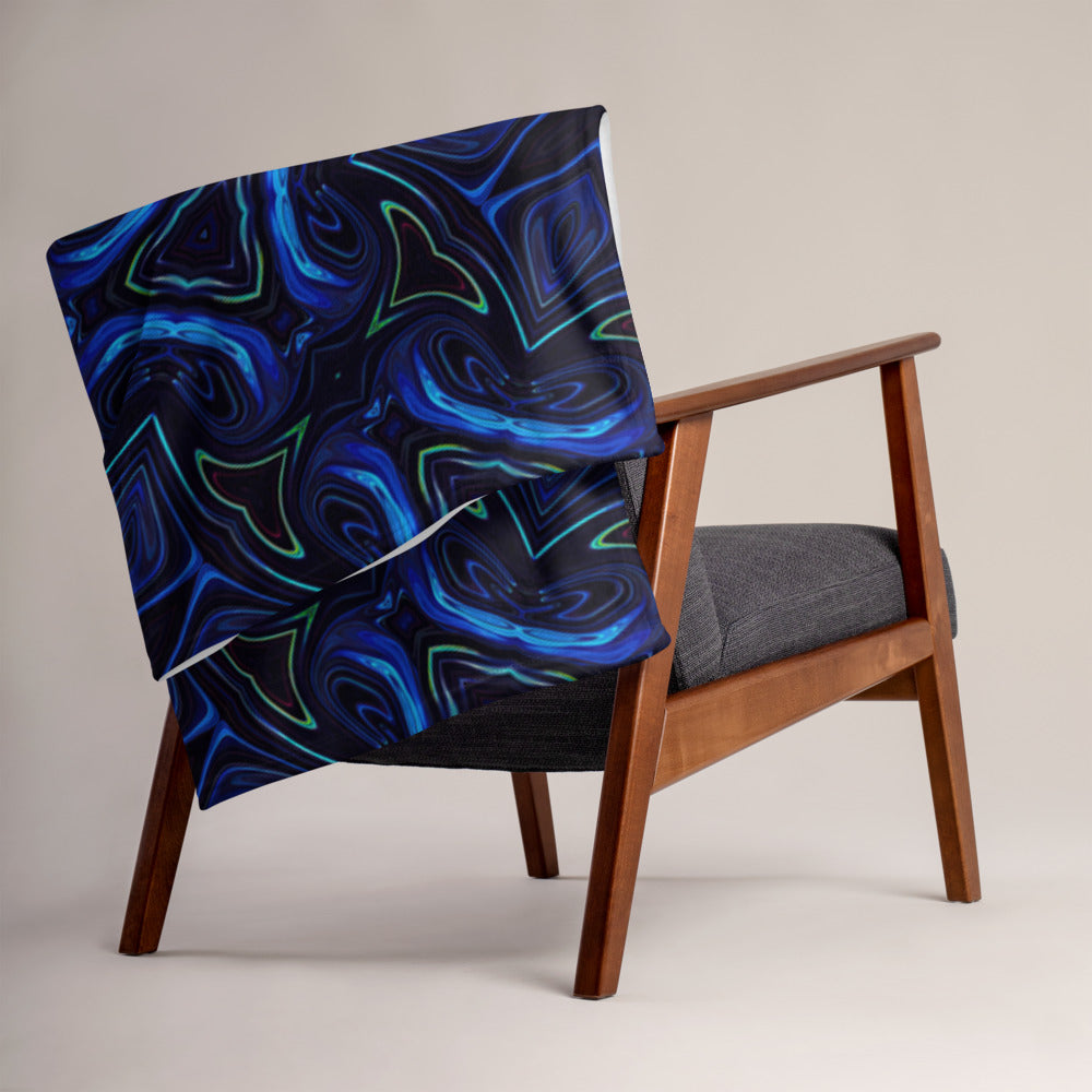 "Liquid Night" THROW BLANKET, 50″×60″, Lifestyle