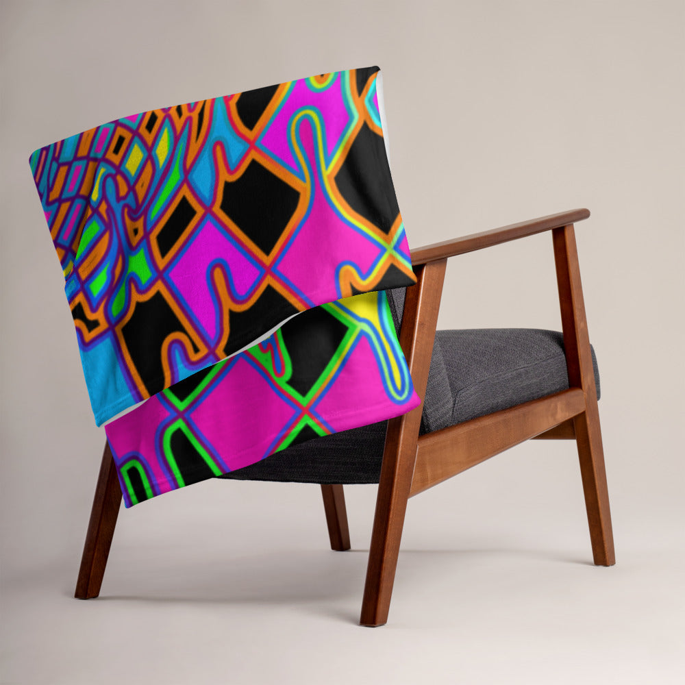 "Here We Go" THROW BLANKET, 50″×60″, Lifestyle