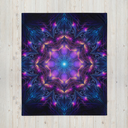 "Twilight Glow Mandala" THROW BLANKET, 50″×60″, Front
