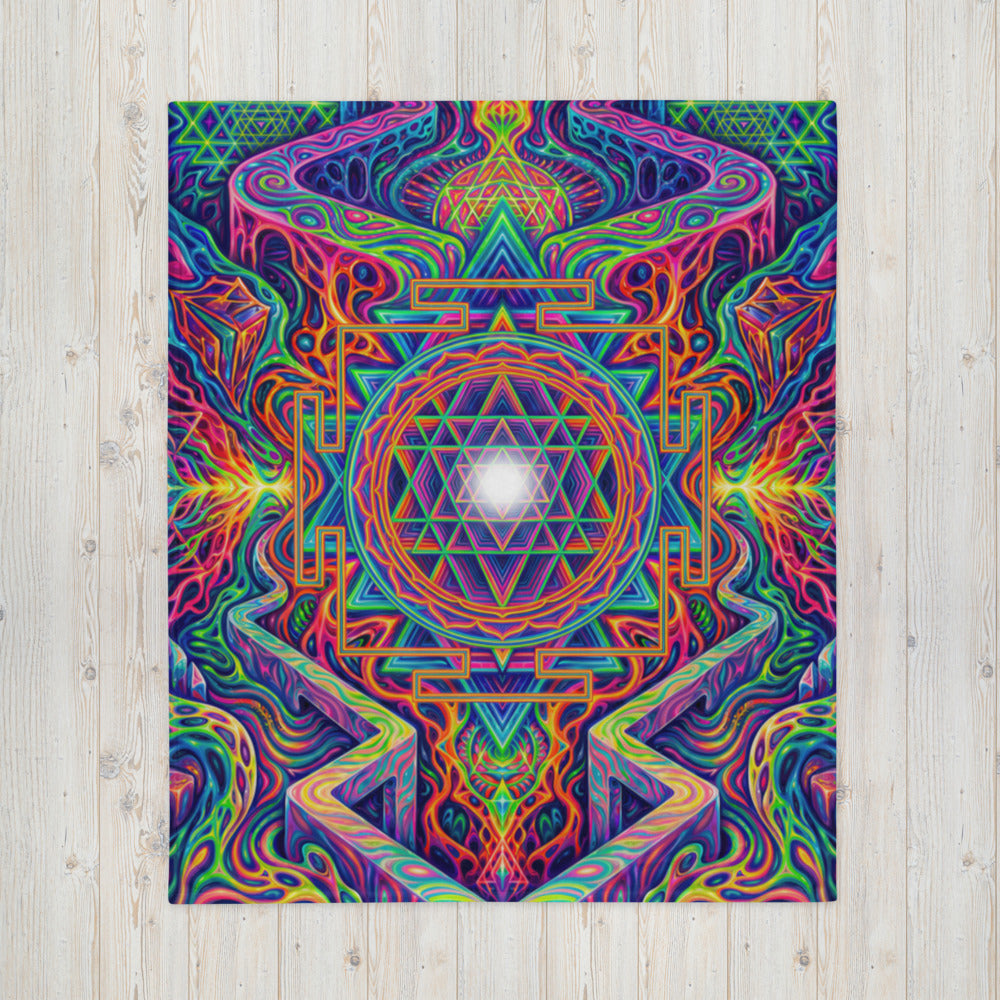 "Oh My Sri Yantra" THROW BLANKET, 50″×60″, Front
